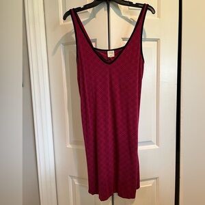 SOMA ❤️🖤 Red & Black Plaid Nightgown/ Chemise w Soft Bra Support Inside